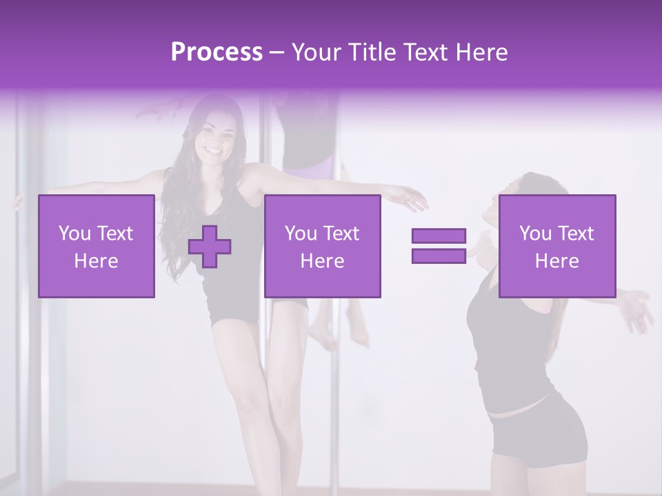 A Woman Standing On A Pole In Front Of A Mirror PowerPoint Template