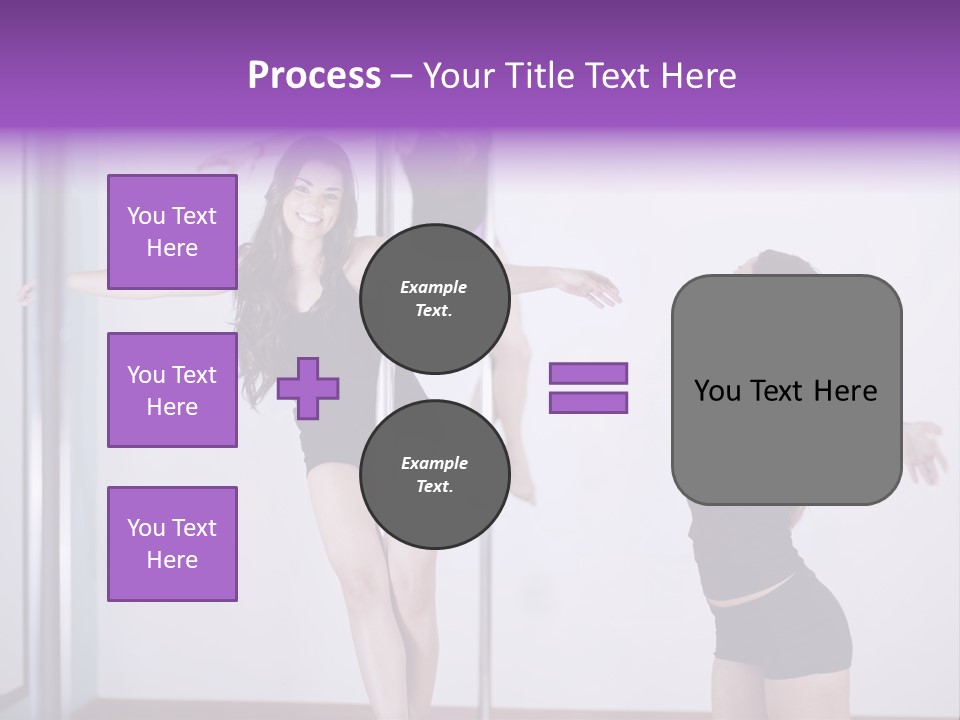 A Woman Standing On A Pole In Front Of A Mirror PowerPoint Template
