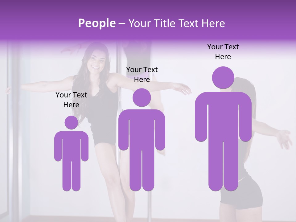 A Woman Standing On A Pole In Front Of A Mirror PowerPoint Template