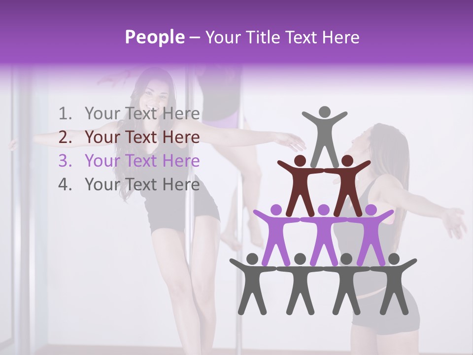 A Woman Standing On A Pole In Front Of A Mirror PowerPoint Template