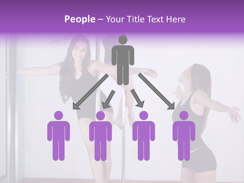 A Woman Standing On A Pole In Front Of A Mirror PowerPoint Template