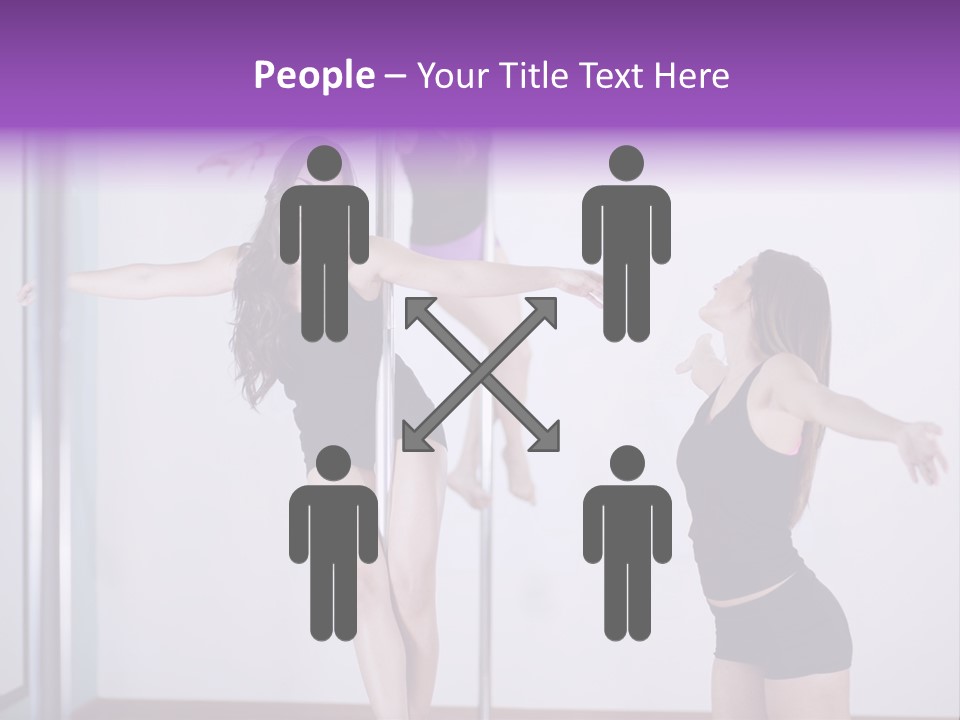 A Woman Standing On A Pole In Front Of A Mirror PowerPoint Template