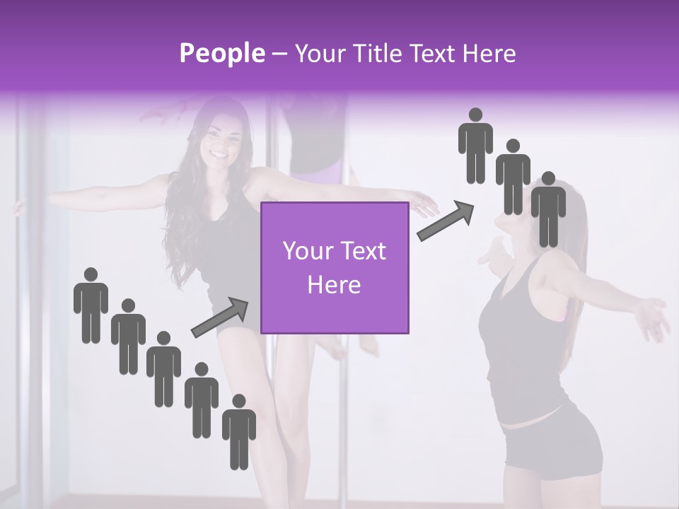 A Woman Standing On A Pole In Front Of A Mirror PowerPoint Template