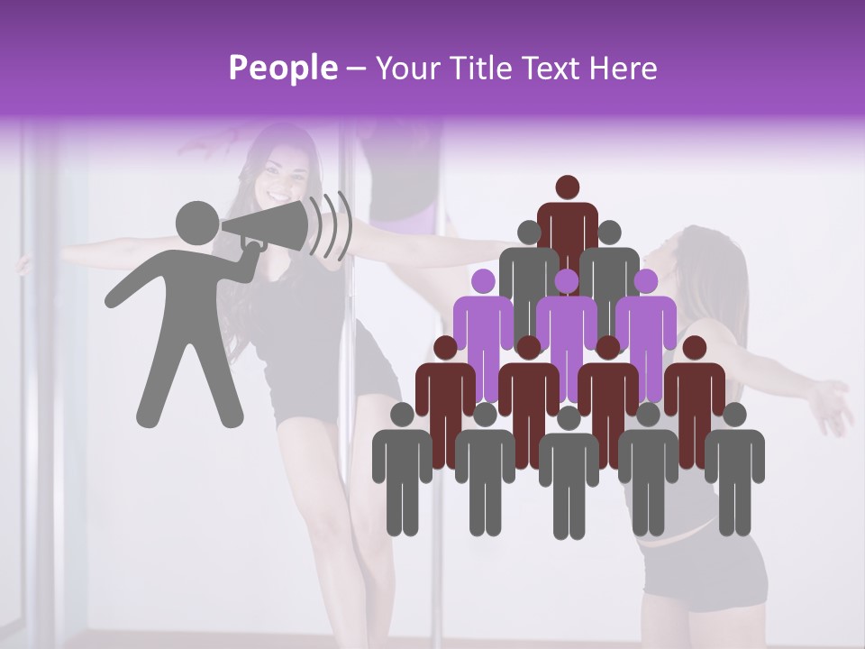 A Woman Standing On A Pole In Front Of A Mirror PowerPoint Template