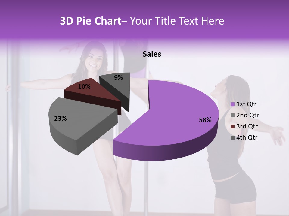 A Woman Standing On A Pole In Front Of A Mirror PowerPoint Template