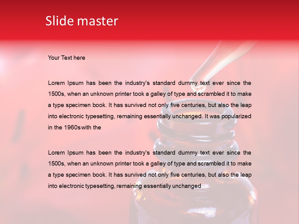 A Dropper Bottle Filled With Liquid Sitting On Top Of A Table PowerPoint Template