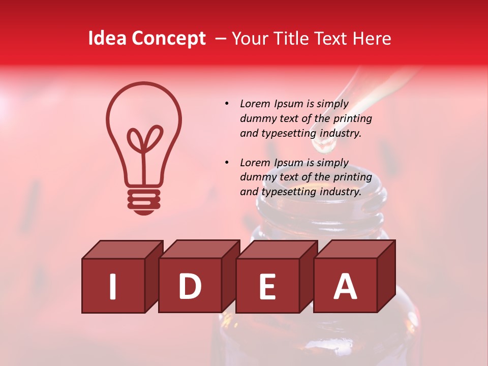 A Dropper Bottle Filled With Liquid Sitting On Top Of A Table PowerPoint Template