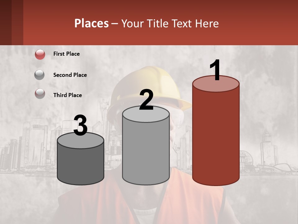 A Man Wearing A Hard Hat And Safety Glasses PowerPoint Template