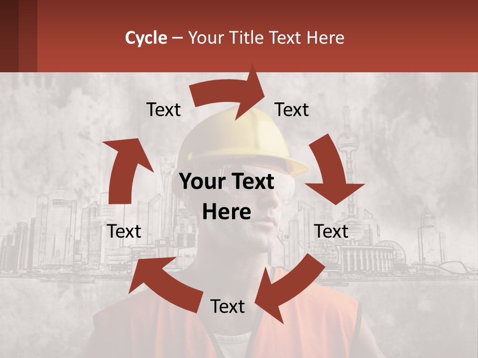 A Man Wearing A Hard Hat And Safety Glasses PowerPoint Template
