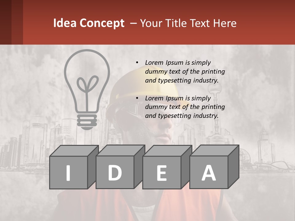 A Man Wearing A Hard Hat And Safety Glasses PowerPoint Template