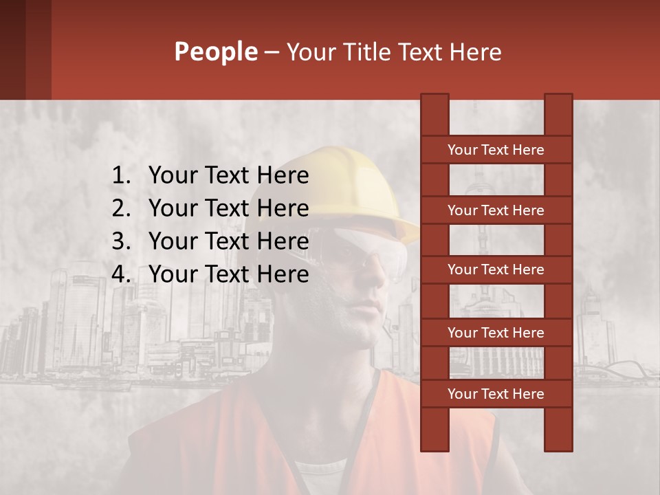 A Man Wearing A Hard Hat And Safety Glasses PowerPoint Template