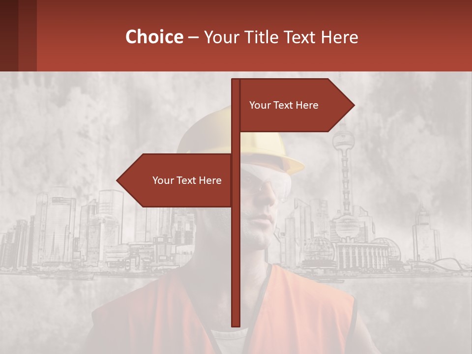 A Man Wearing A Hard Hat And Safety Glasses PowerPoint Template