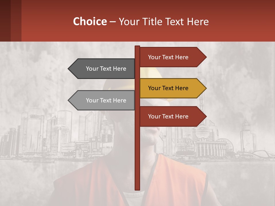 A Man Wearing A Hard Hat And Safety Glasses PowerPoint Template