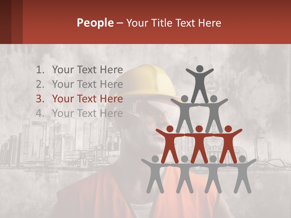 A Man Wearing A Hard Hat And Safety Glasses PowerPoint Template