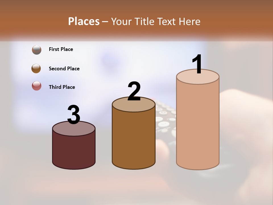 A Person Holding A Remote Control In Front Of A Television PowerPoint Template