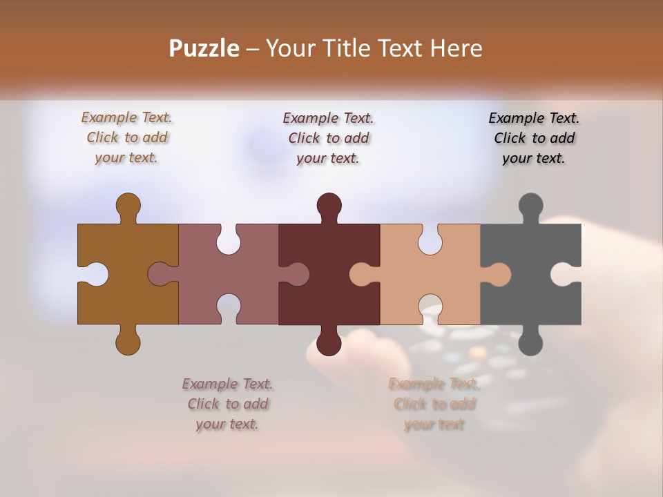 A Person Holding A Remote Control In Front Of A Television PowerPoint Template