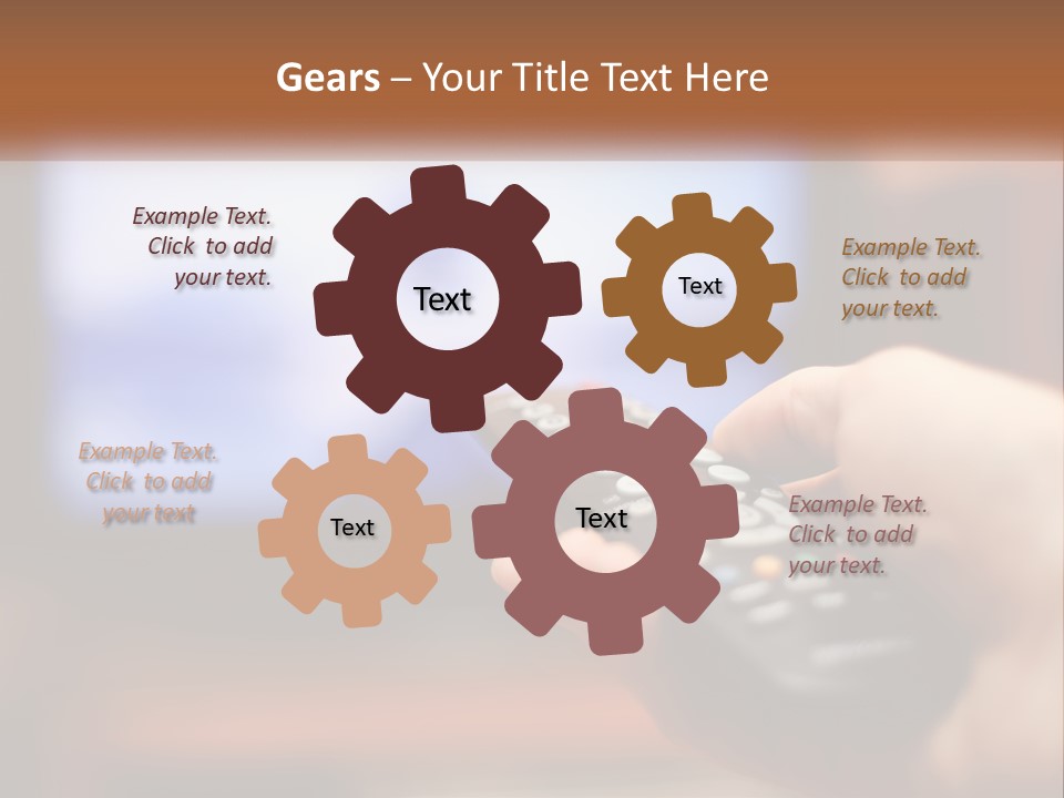 A Person Holding A Remote Control In Front Of A Television PowerPoint Template