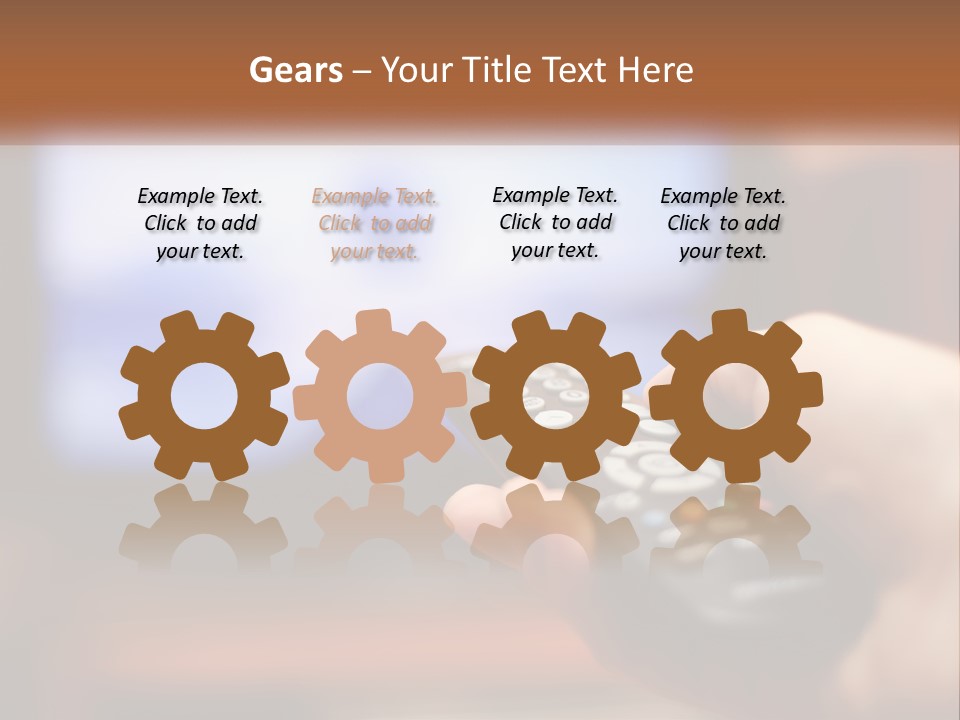 A Person Holding A Remote Control In Front Of A Television PowerPoint Template