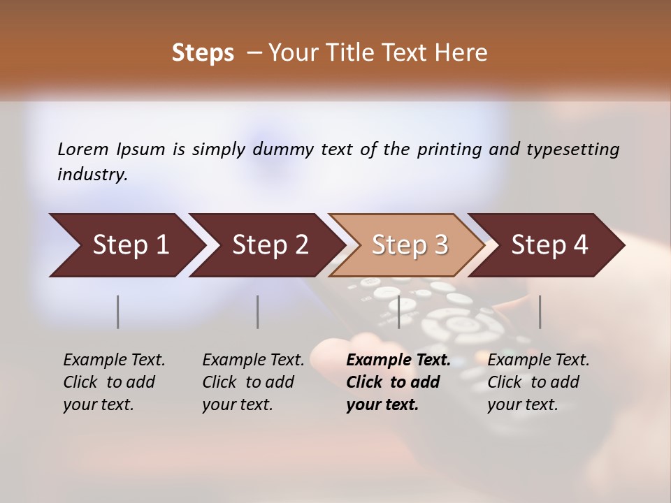 A Person Holding A Remote Control In Front Of A Television PowerPoint Template