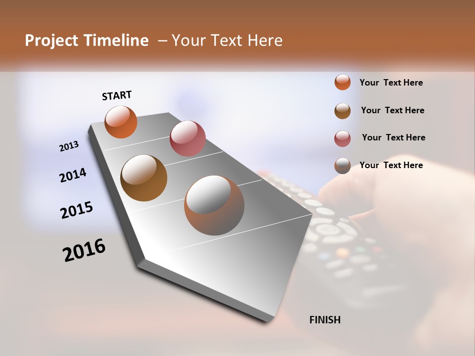 A Person Holding A Remote Control In Front Of A Television PowerPoint Template