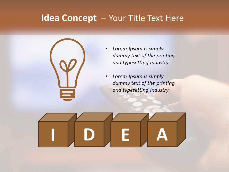 A Person Holding A Remote Control In Front Of A Television PowerPoint Template