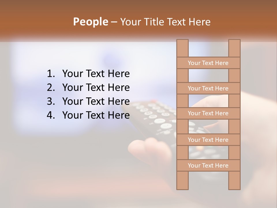 A Person Holding A Remote Control In Front Of A Television PowerPoint Template