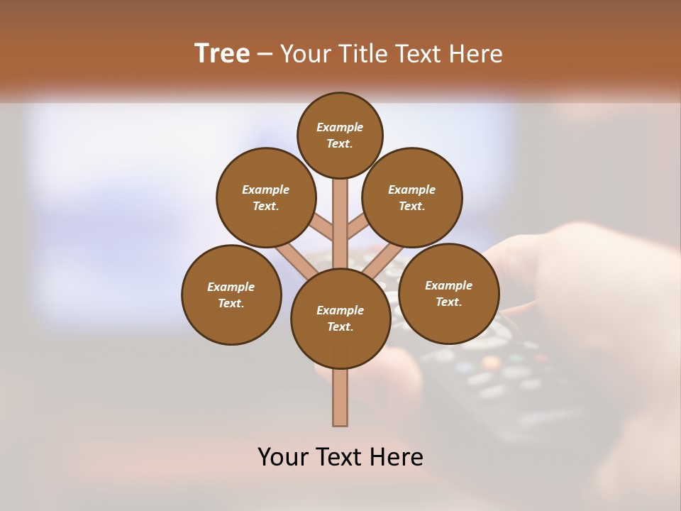 A Person Holding A Remote Control In Front Of A Television PowerPoint Template