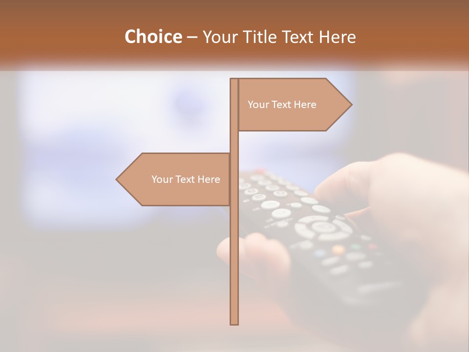 A Person Holding A Remote Control In Front Of A Television PowerPoint Template