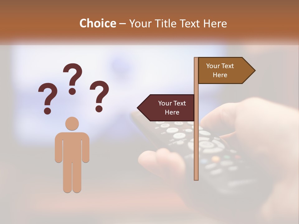 A Person Holding A Remote Control In Front Of A Television PowerPoint Template