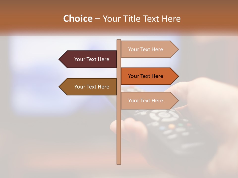 A Person Holding A Remote Control In Front Of A Television PowerPoint Template