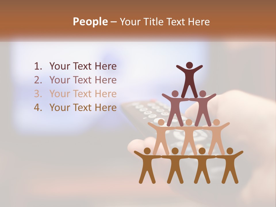 A Person Holding A Remote Control In Front Of A Television PowerPoint Template