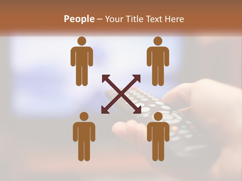 A Person Holding A Remote Control In Front Of A Television PowerPoint Template