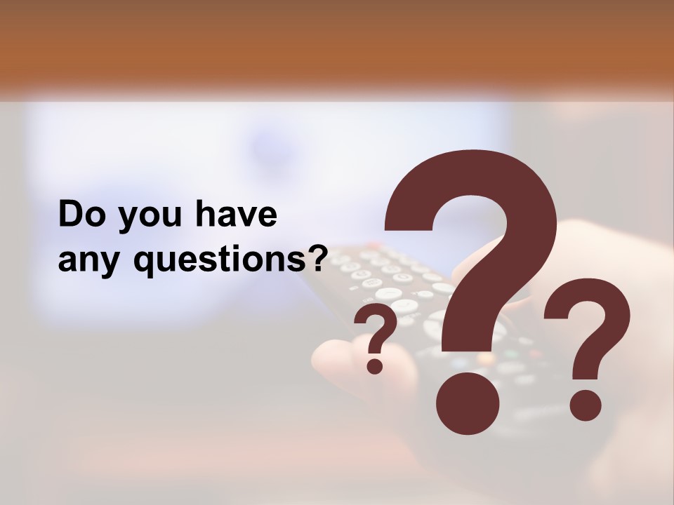 A Person Holding A Remote Control In Front Of A Television PowerPoint Template