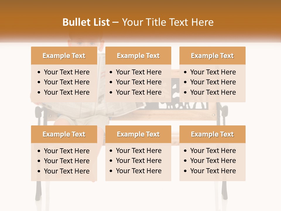 A Child Sitting On A Bench Reading A Newspaper PowerPoint Template