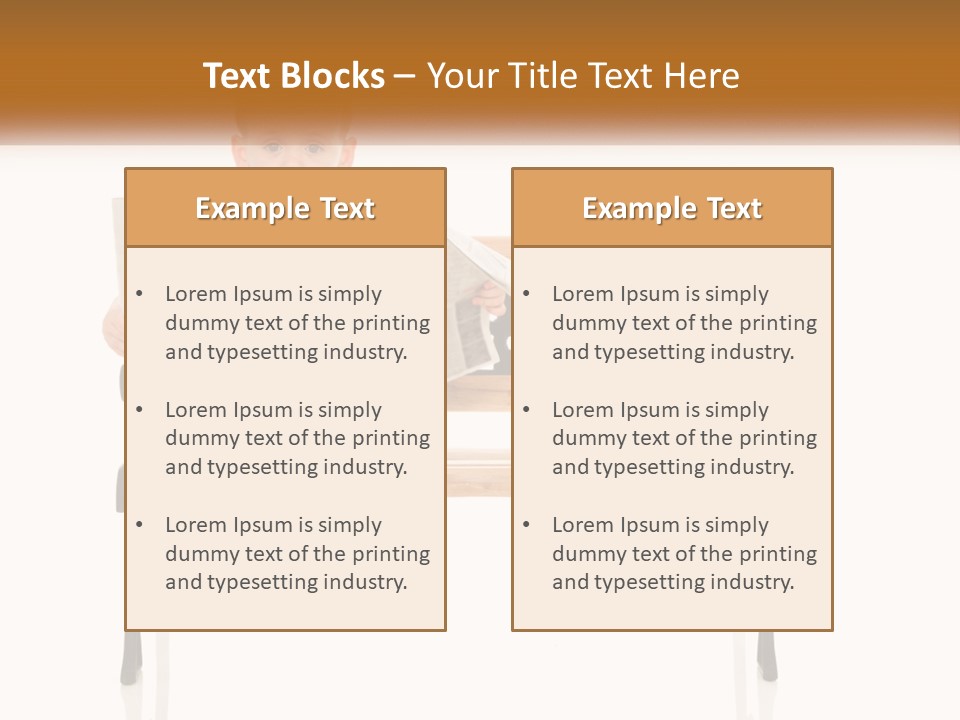 A Child Sitting On A Bench Reading A Newspaper PowerPoint Template