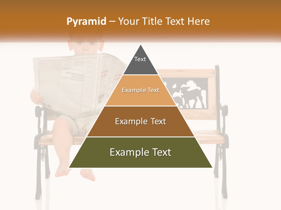 A Child Sitting On A Bench Reading A Newspaper PowerPoint Template