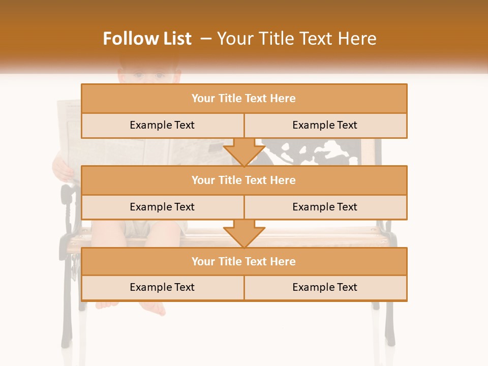 A Child Sitting On A Bench Reading A Newspaper PowerPoint Template