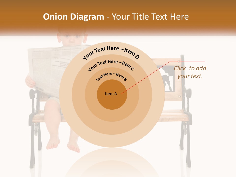 A Child Sitting On A Bench Reading A Newspaper PowerPoint Template