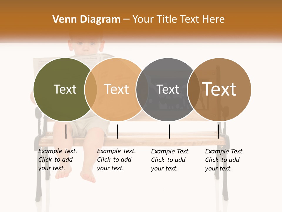A Child Sitting On A Bench Reading A Newspaper PowerPoint Template
