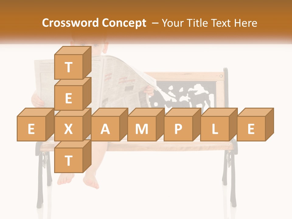 A Child Sitting On A Bench Reading A Newspaper PowerPoint Template