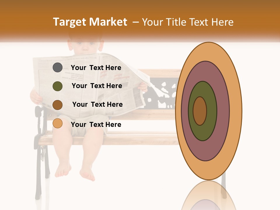 A Child Sitting On A Bench Reading A Newspaper PowerPoint Template