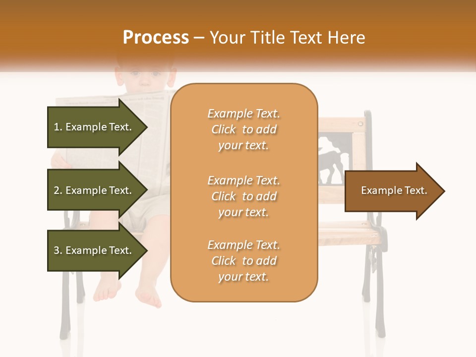 A Child Sitting On A Bench Reading A Newspaper PowerPoint Template