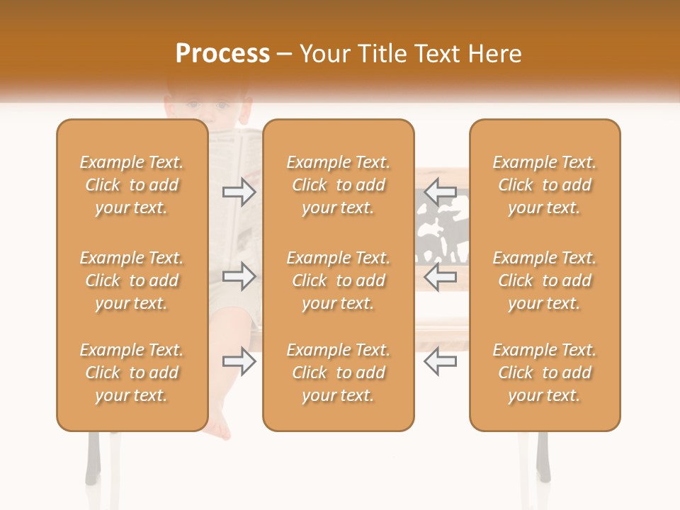 A Child Sitting On A Bench Reading A Newspaper PowerPoint Template