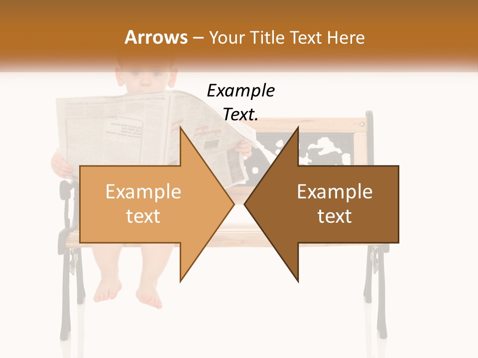 A Child Sitting On A Bench Reading A Newspaper PowerPoint Template