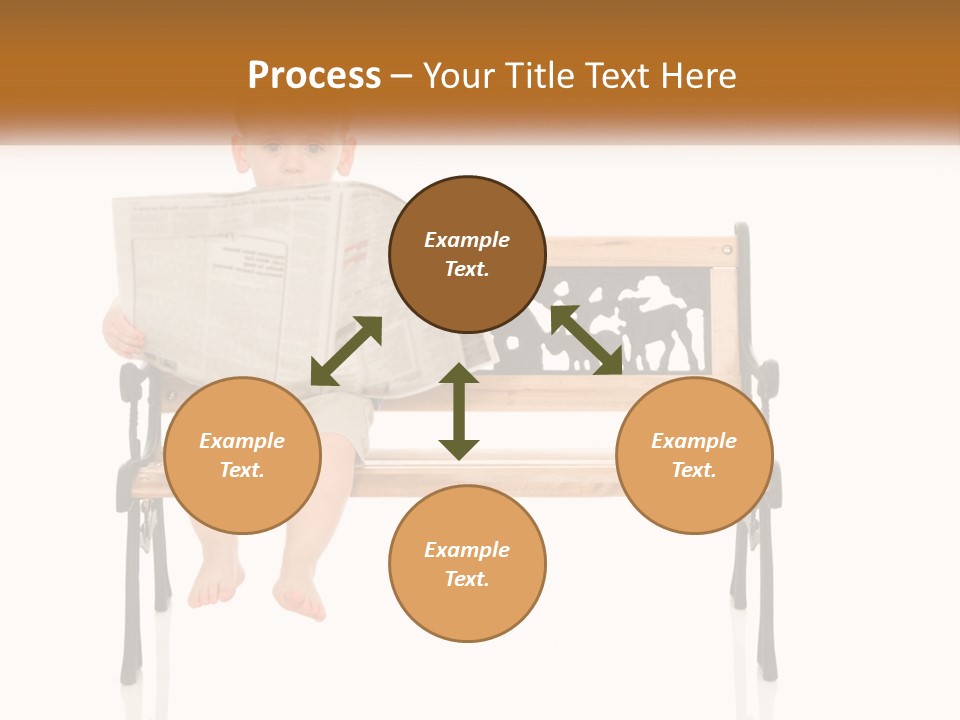 A Child Sitting On A Bench Reading A Newspaper PowerPoint Template
