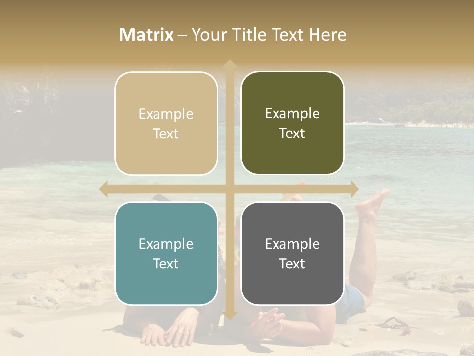 A Man And A Woman Laying On The Beach PowerPoint Template