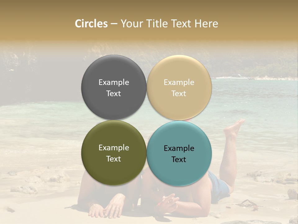 A Man And A Woman Laying On The Beach PowerPoint Template