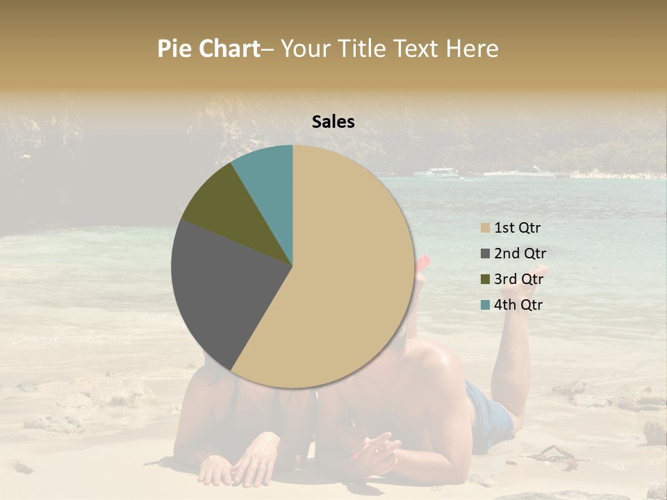 A Man And A Woman Laying On The Beach PowerPoint Template