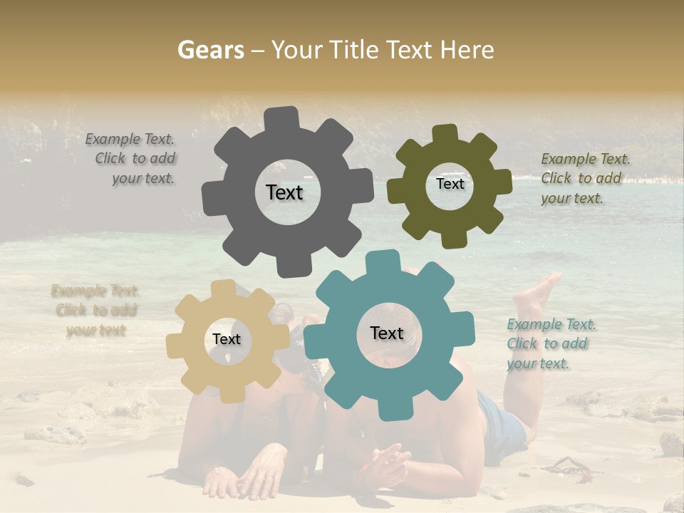 A Man And A Woman Laying On The Beach PowerPoint Template