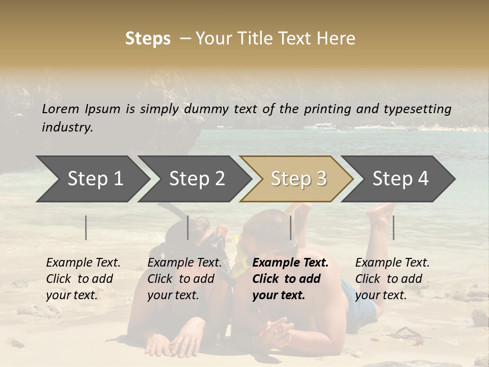 A Man And A Woman Laying On The Beach PowerPoint Template